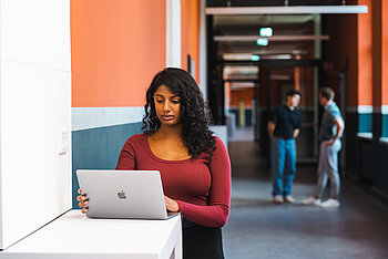 Student with laptop