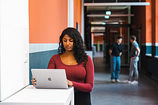 Student with laptop